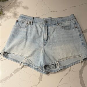 American Eagle Outfitters Light Blue Distressed Denim Shorts